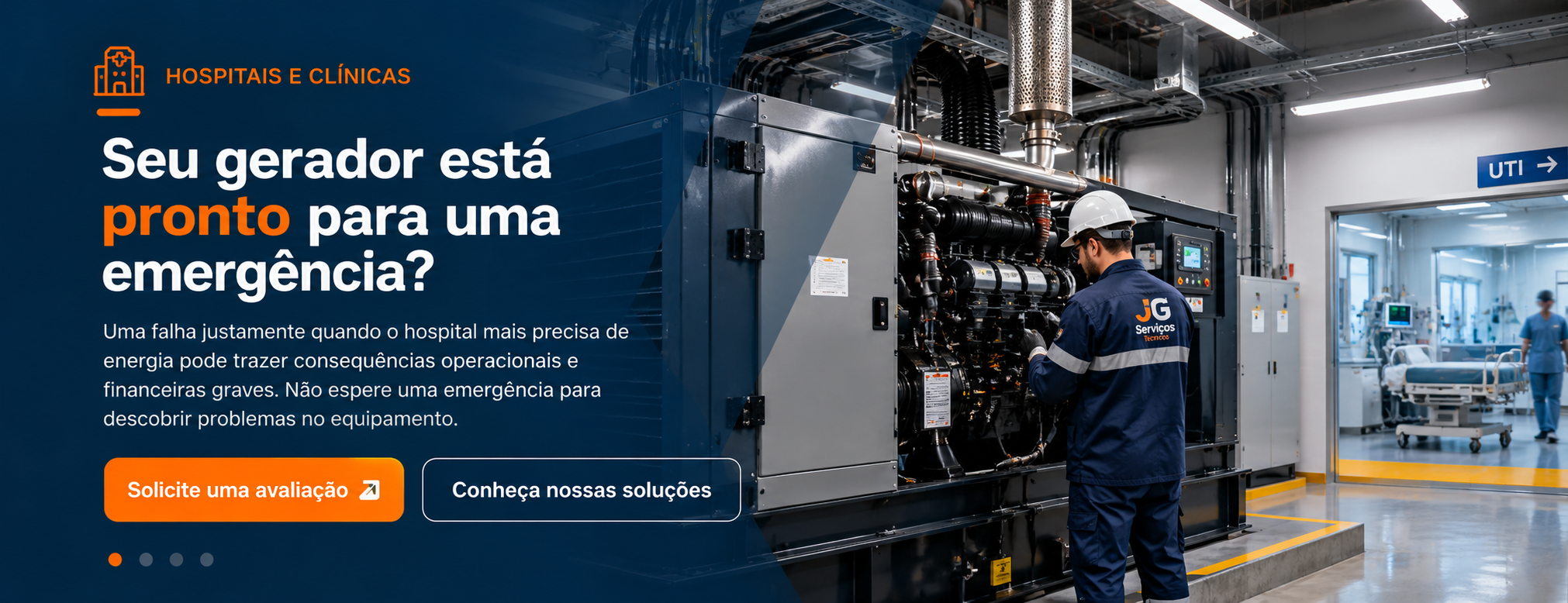 Banner para hospitais e clínicas: seu gerador está pronto para uma emergência?