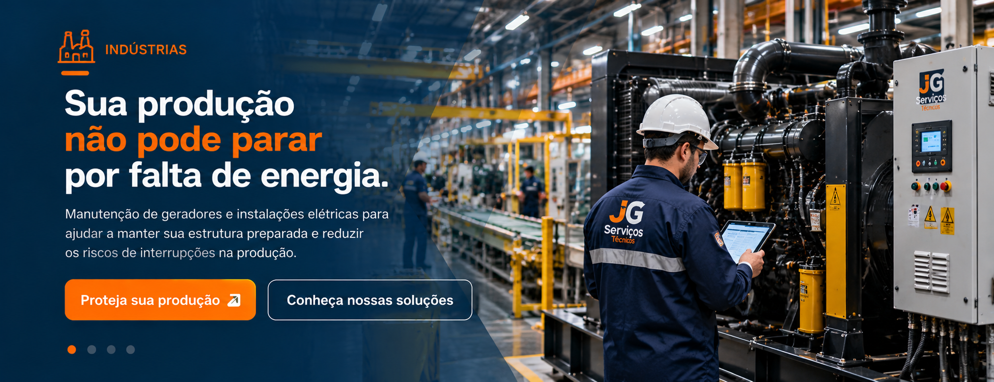 Banner para indústrias: sua produção não pode parar por falta de energia