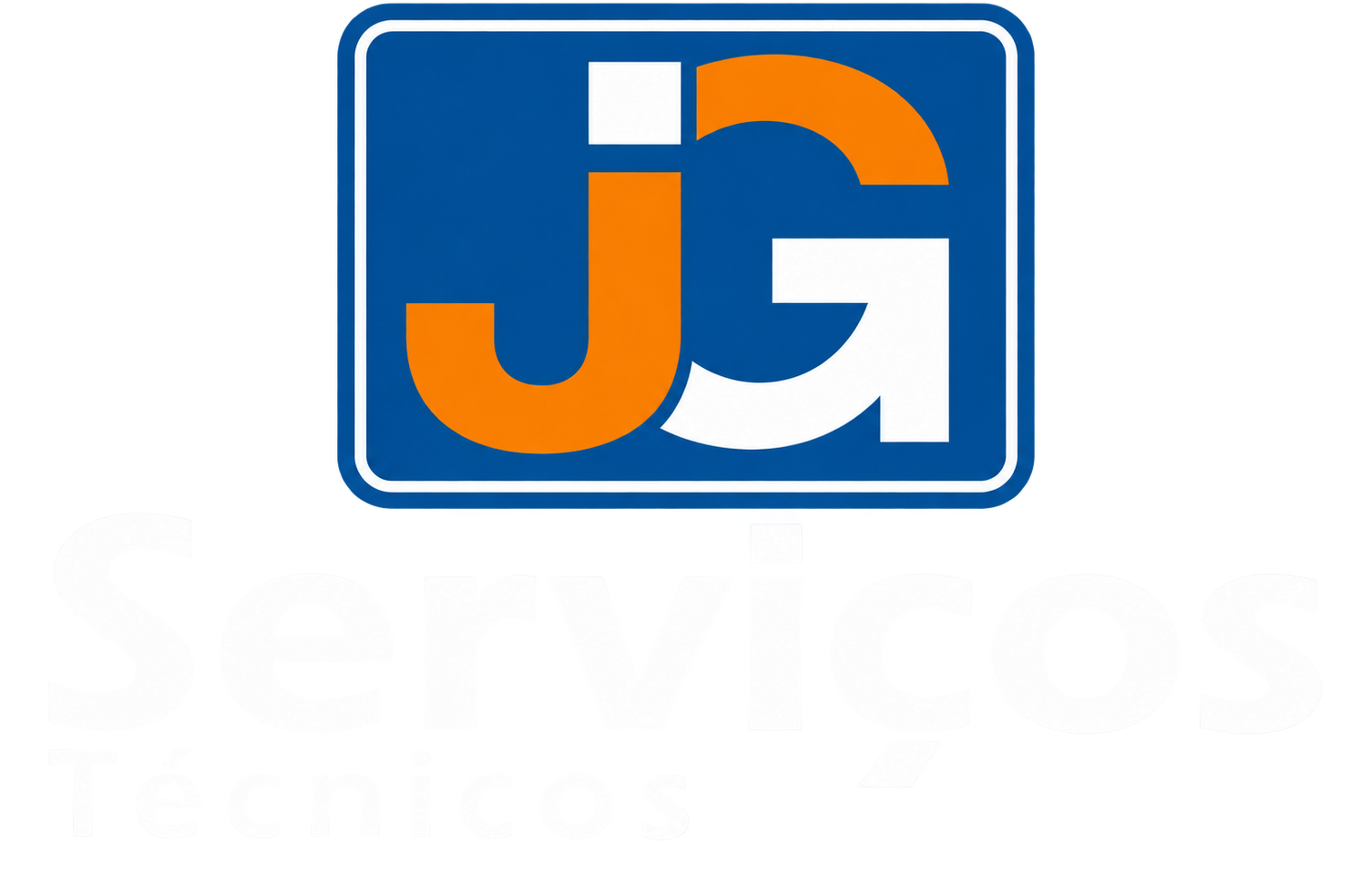 Logotipo JG Serviços Técnicos em versão negativa